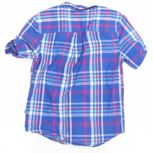 U.S Polo Assn  Boys Blue Plaid  Basic Button-Up Size 8-9 Years