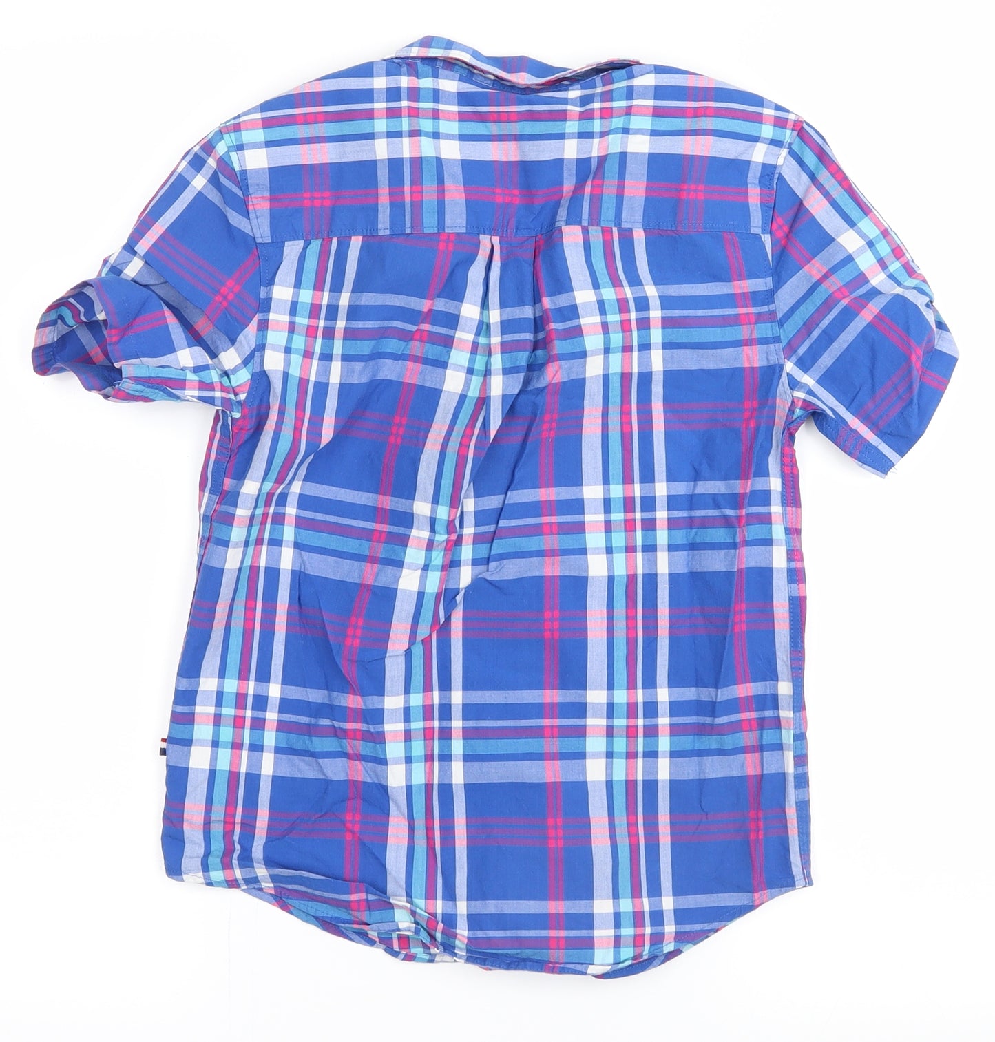 U.S Polo Assn  Boys Blue Plaid  Basic Button-Up Size 8-9 Years