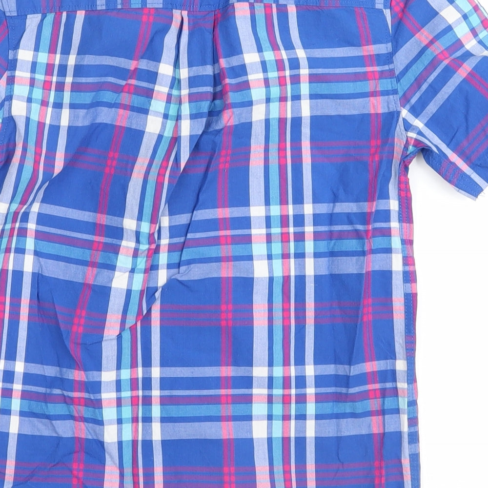 U.S Polo Assn  Boys Blue Plaid  Basic Button-Up Size 8-9 Years