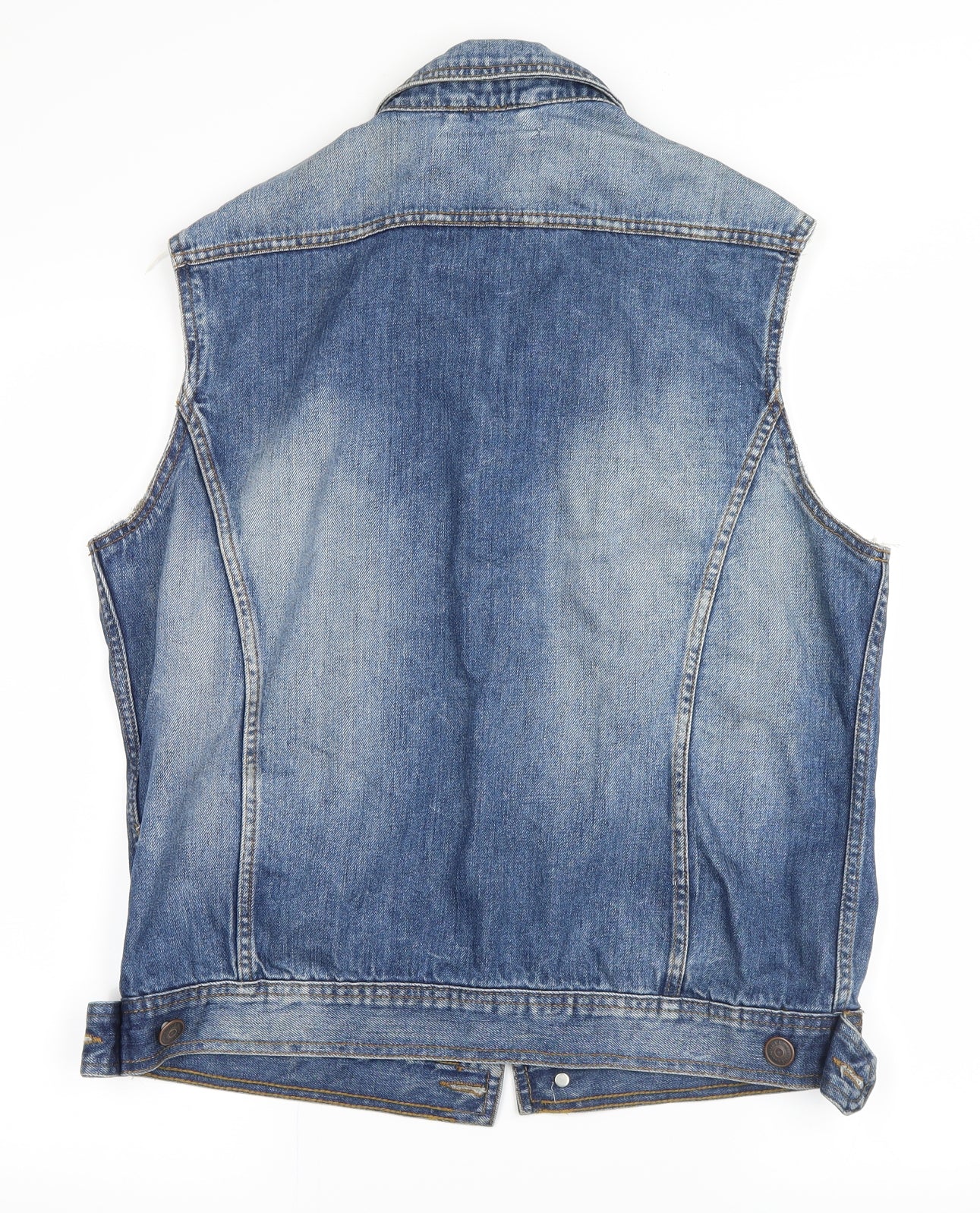 JACK & JONES Mens Blue  Denim Jacket Waistcoat Size L