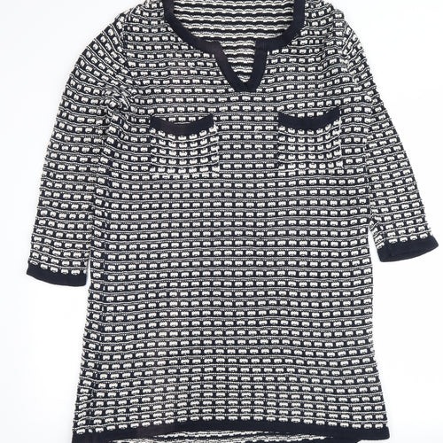 Marks and Spencer Womens Blue Fair Isle  Jumper Dress  Size 8