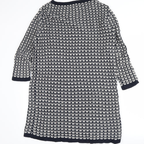 Marks and Spencer Womens Blue Fair Isle  Jumper Dress  Size 8