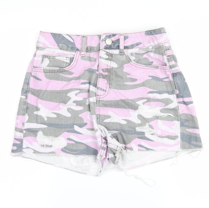 New Look Girls Pink Camouflage Cargo Shorts Size 14 Years