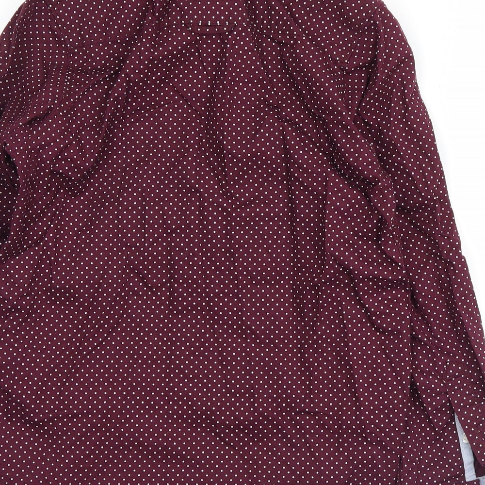 H&M Boys Purple Polka Dot  Basic Button-Up Size 7-8 Years
