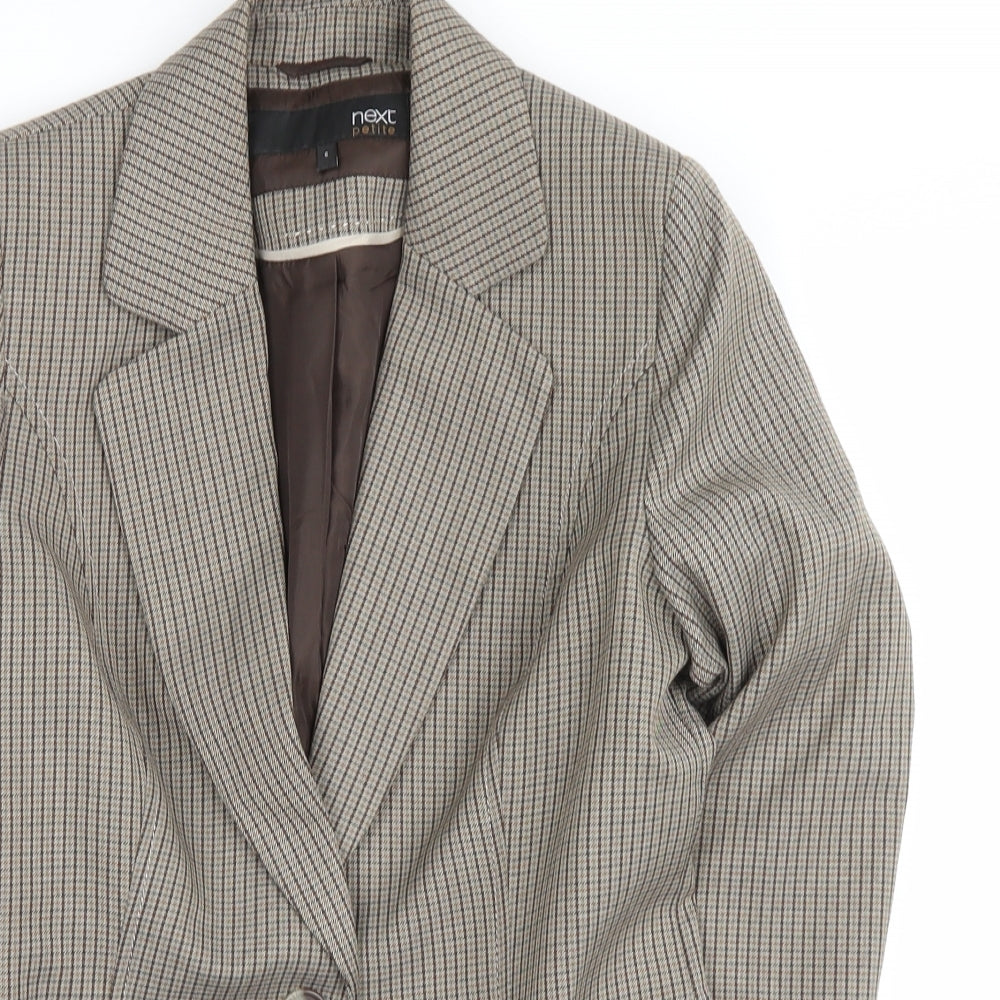 NEXT Womens Brown Check  Jacket Blazer Size 6