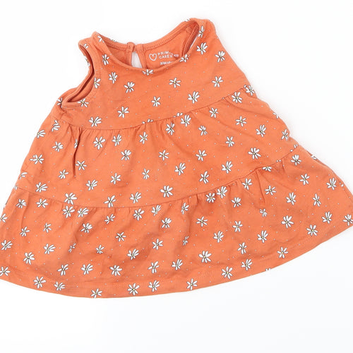 Primark Girls Orange   A-Line  Size 3-6 Months  - flowers