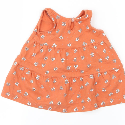 Primark Girls Orange   A-Line  Size 3-6 Months  - flowers