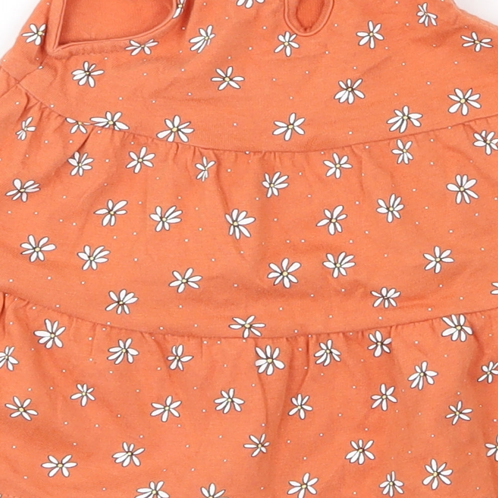 Primark Girls Orange   A-Line  Size 3-6 Months  - flowers