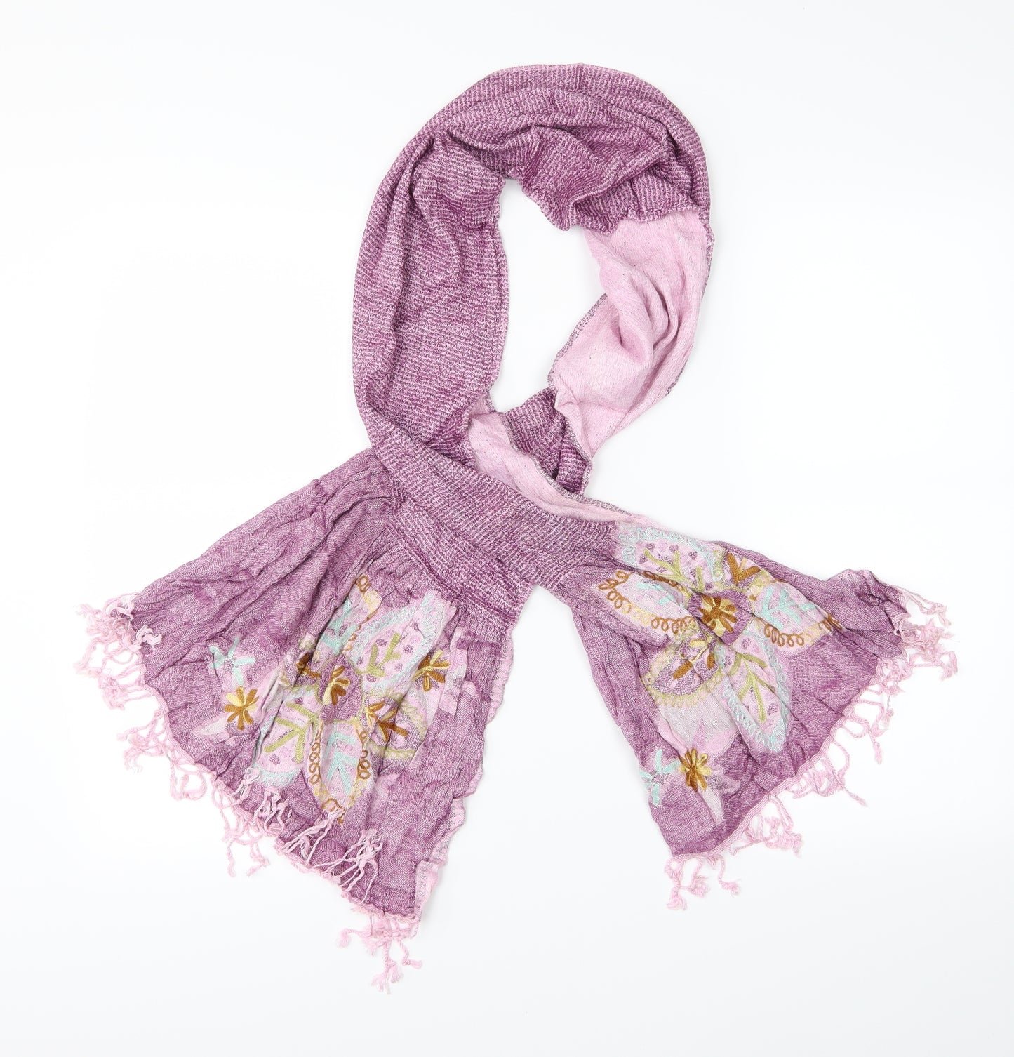 Pre Worn Womens Purple Floral   Scarf