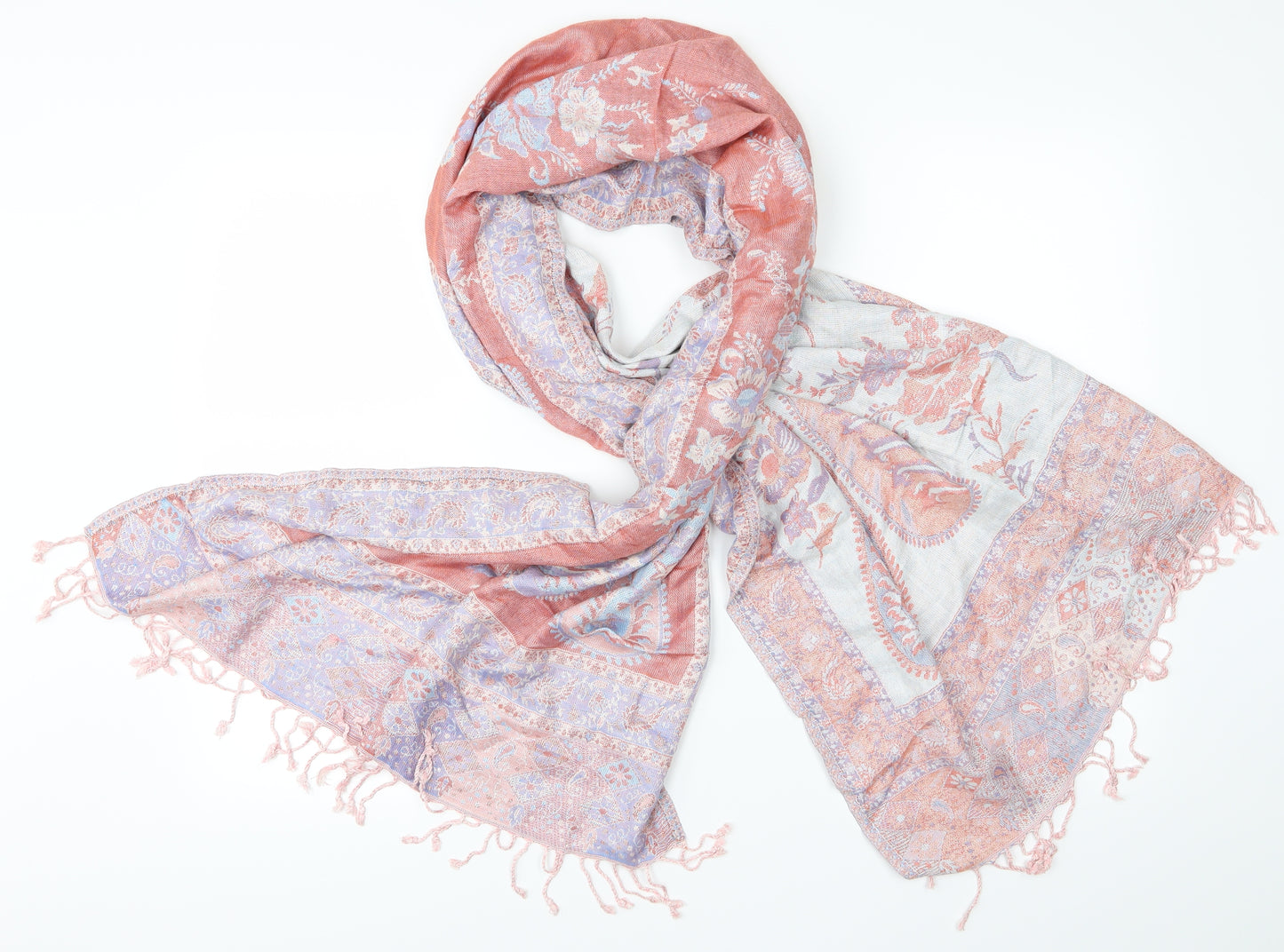 Preworn Womens Pink Floral   Scarf