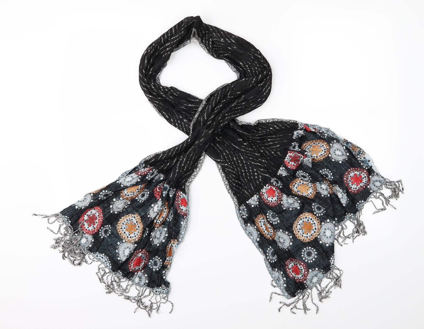 Preworn Womens Black    Scarf