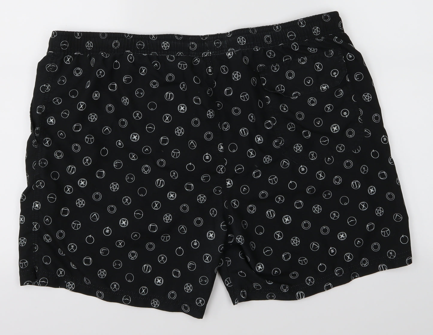 Firetrap Mens Black Geometric  Bermuda Shorts Size 2XL