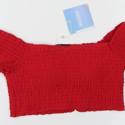 Missguided Womens Red   Cropped T-Shirt Size 10