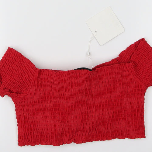 Missguided Womens Red   Cropped T-Shirt Size 10