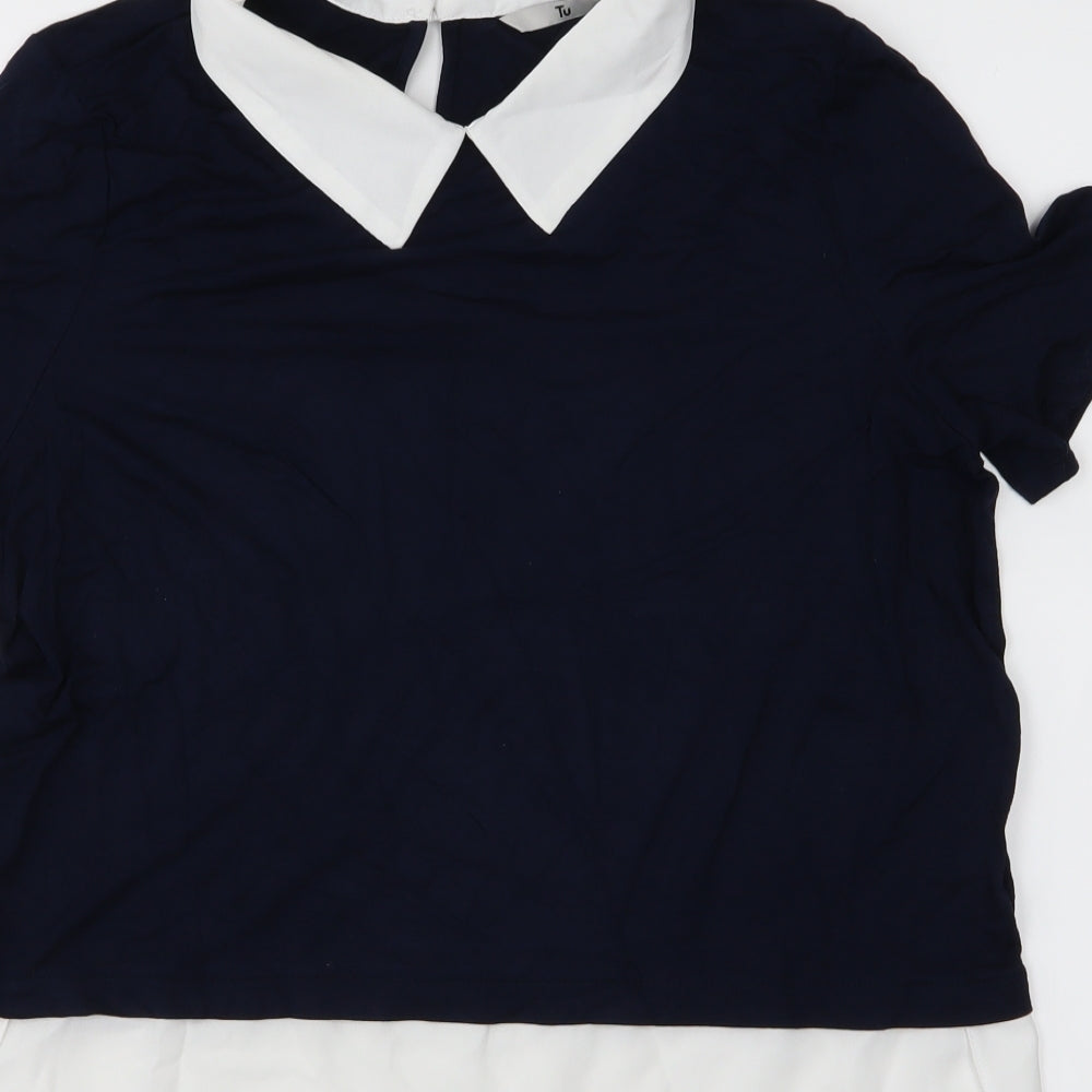 TU Womens Blue   Basic Blouse Size 16