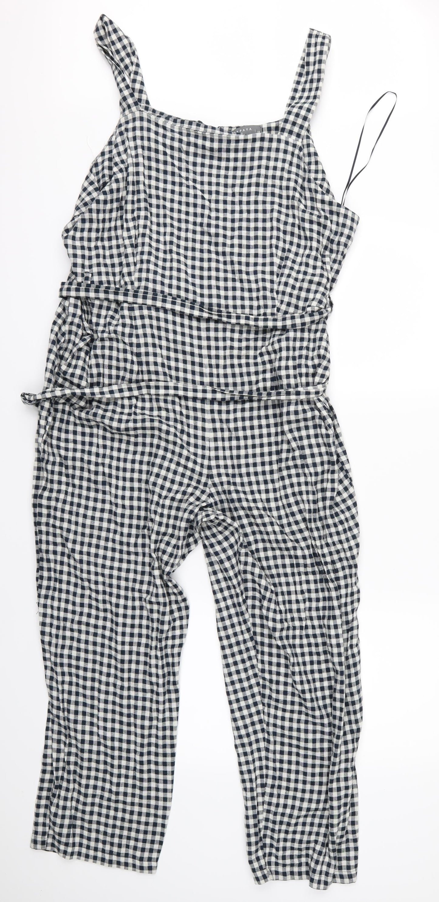 Matalan Womens Blue Plaid  Dungaree One-Piece Size 18