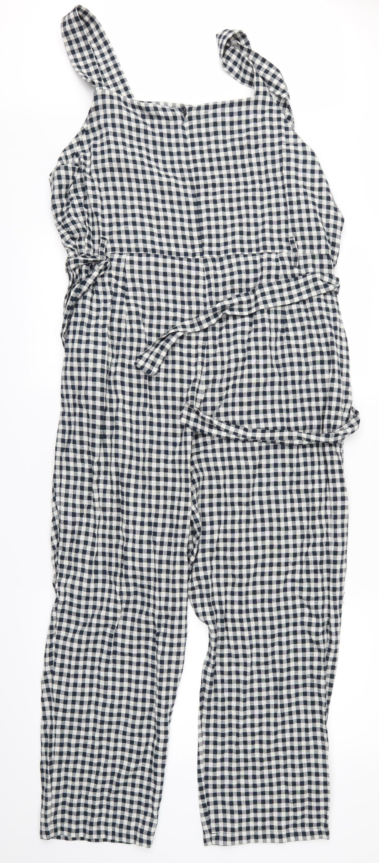 Matalan Womens Blue Plaid  Dungaree One-Piece Size 18