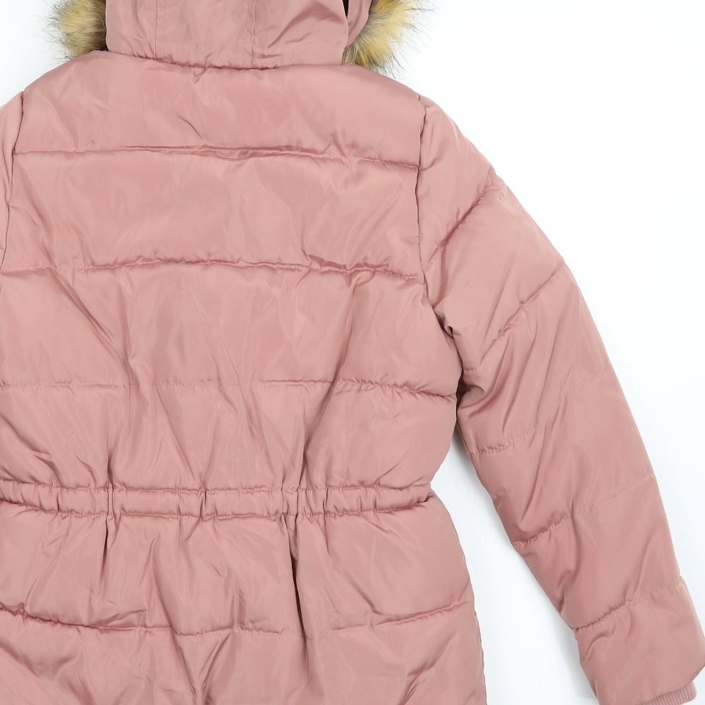 Matalan Girls Pink   Parka Coat Size 11 Years