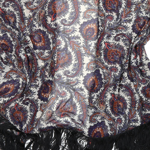 Select Womens Multicoloured Paisley  Kimono Poncho Size 12  - Tassel Hem