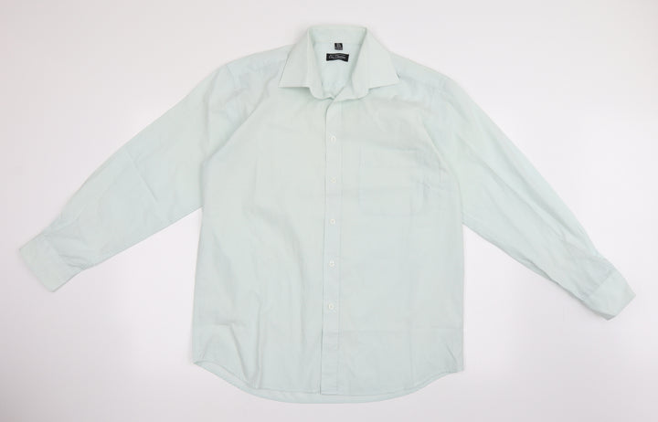 City Classic Mens Green    Button-Up Size 15.5