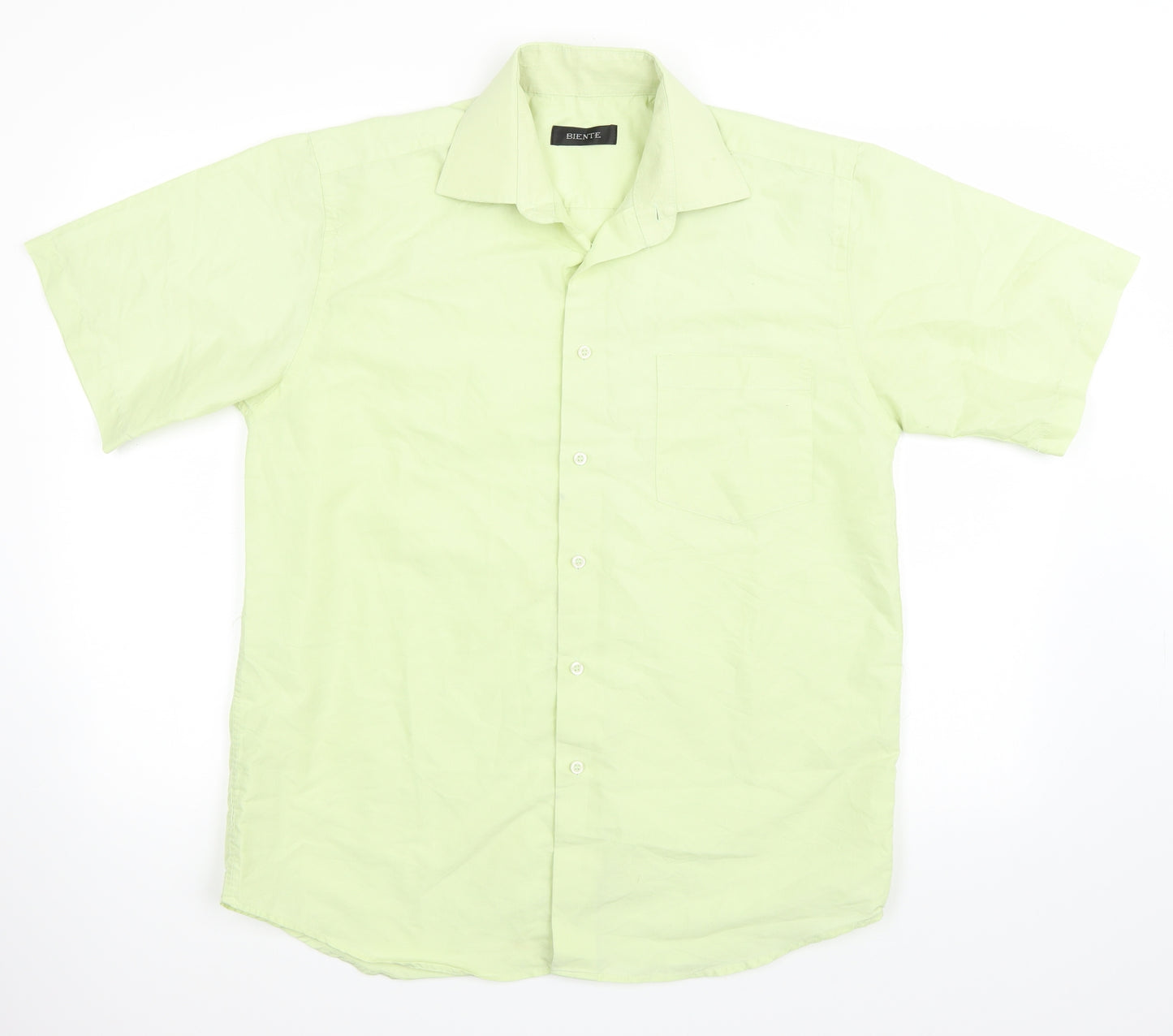 Biente Mens Green    Button-Up Size 15.5