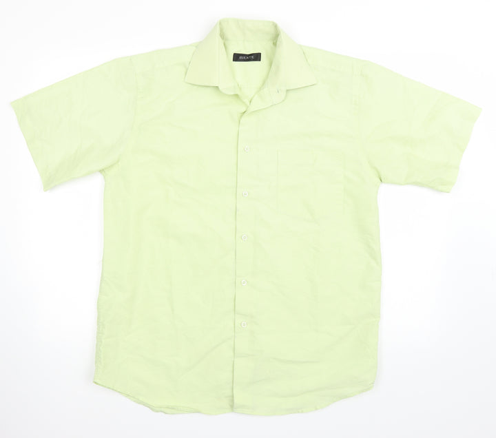 Biente Mens Green    Button-Up Size 15.5