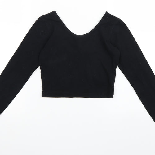 American Apparel Womens Black   Cropped T-Shirt Size S