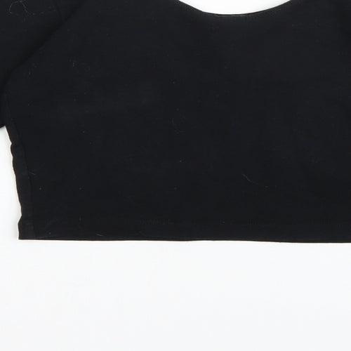 American Apparel Womens Black   Cropped T-Shirt Size S