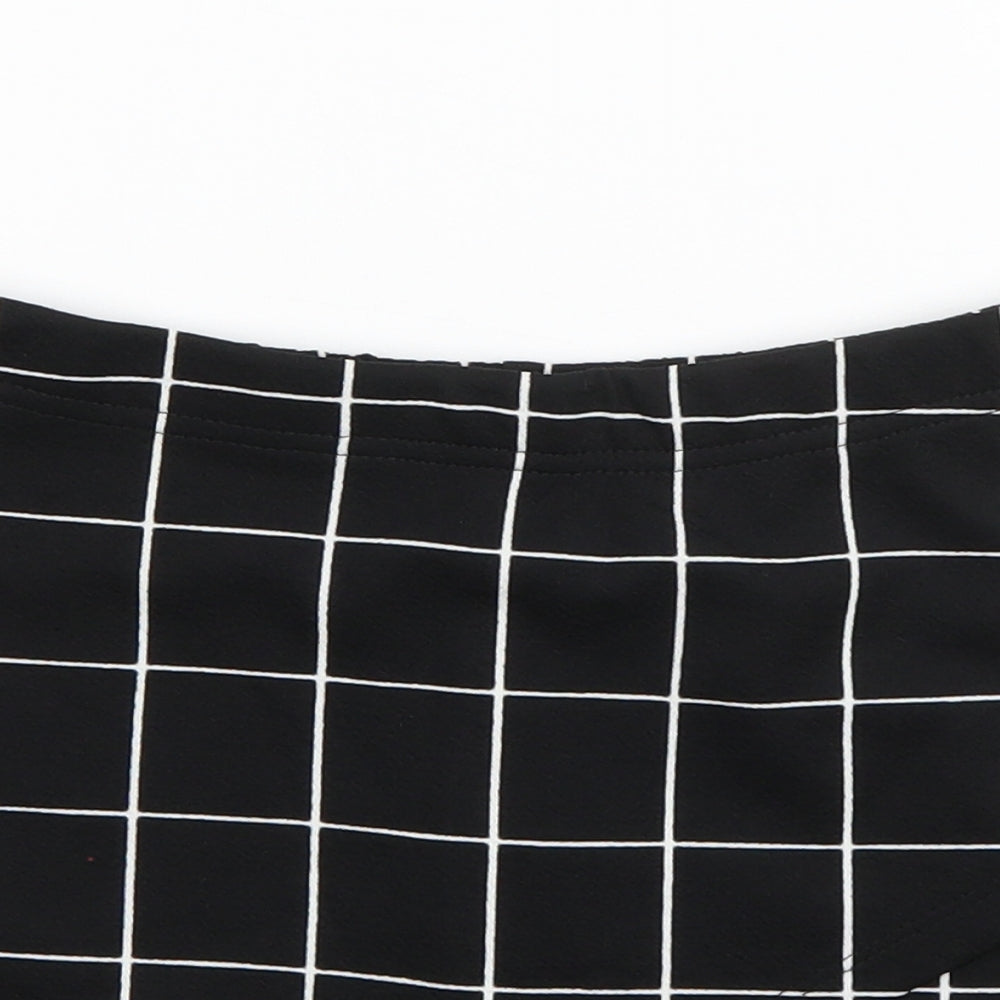 SheIn Womens Black Striped  Mini Skort Size S