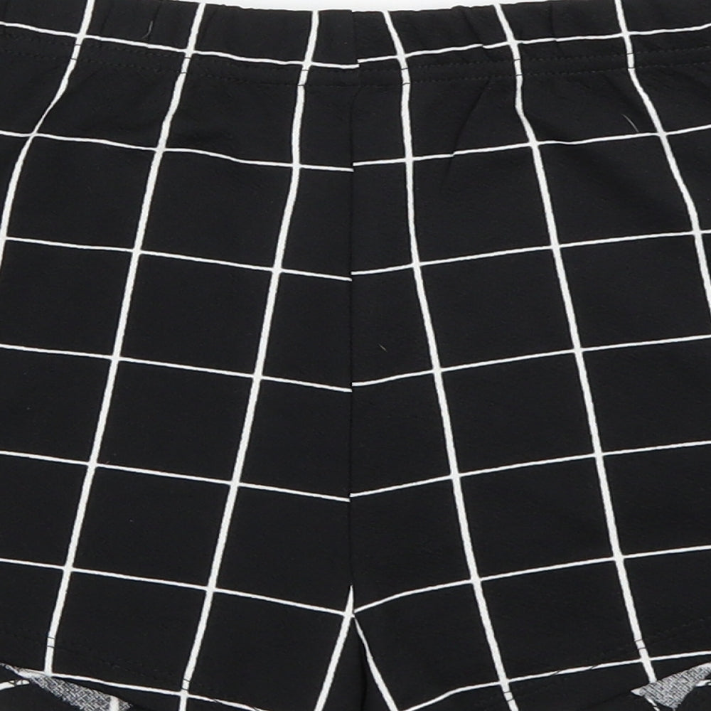 SheIn Womens Black Striped  Mini Skort Size S