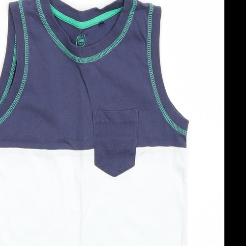 Cool Club Boys Green Colourblock  Basic Tank Size 7-8 Years