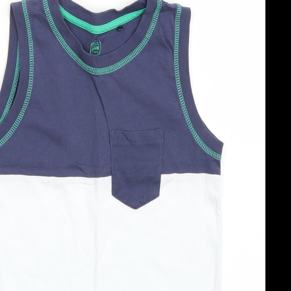 Cool Club Boys Green Colourblock  Basic Tank Size 7-8 Years
