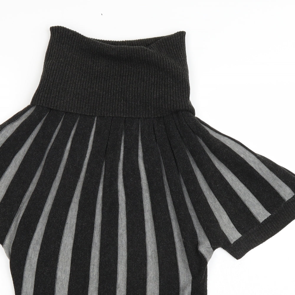 XD Collection Womens Grey Striped  Pullover Jumper Size M