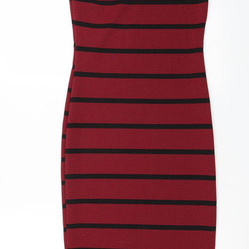 Kiah Womens Red Striped  Bodycon  Size 10