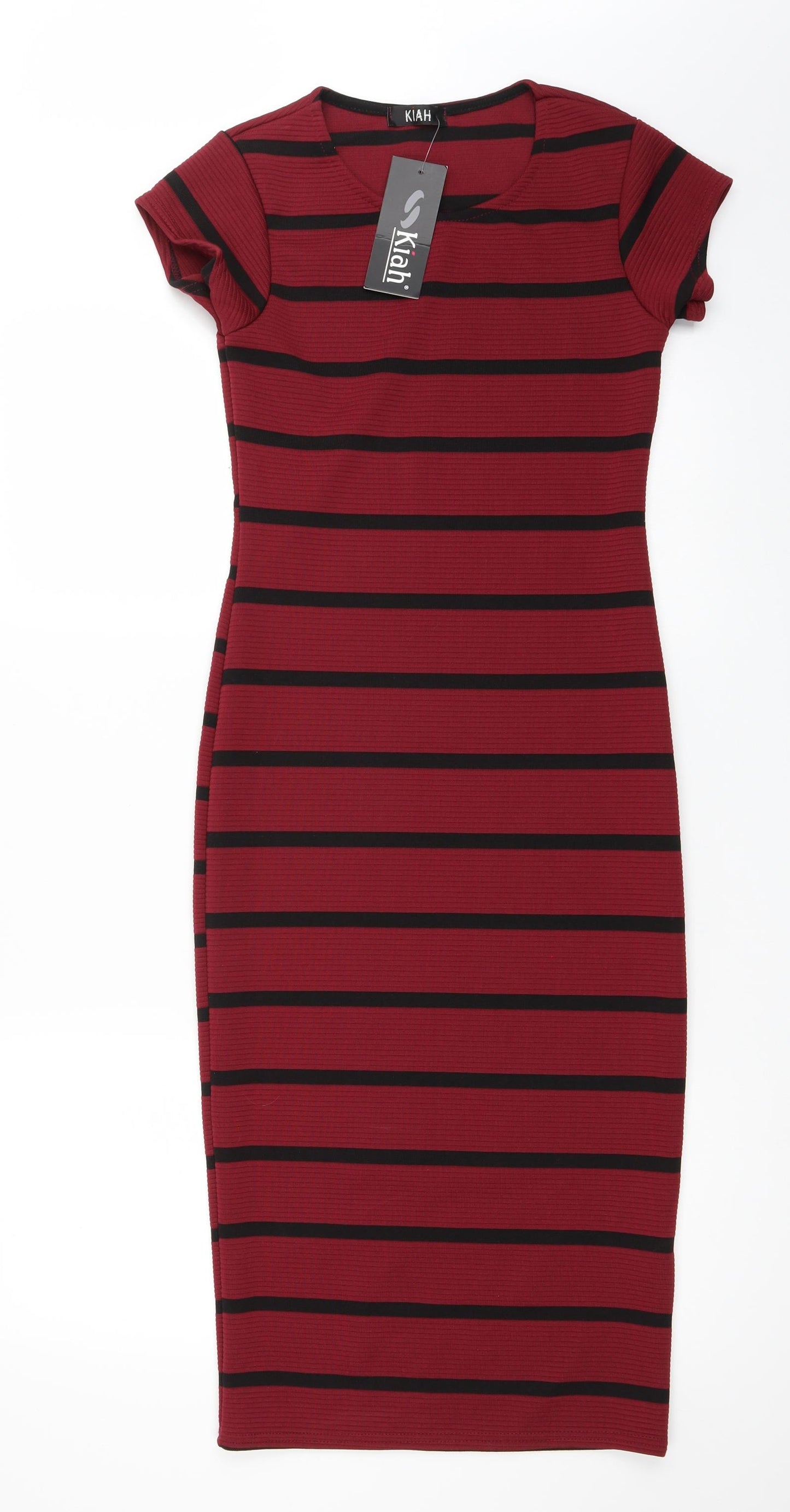 Kiah Womens Red Striped  Bodycon  Size 10