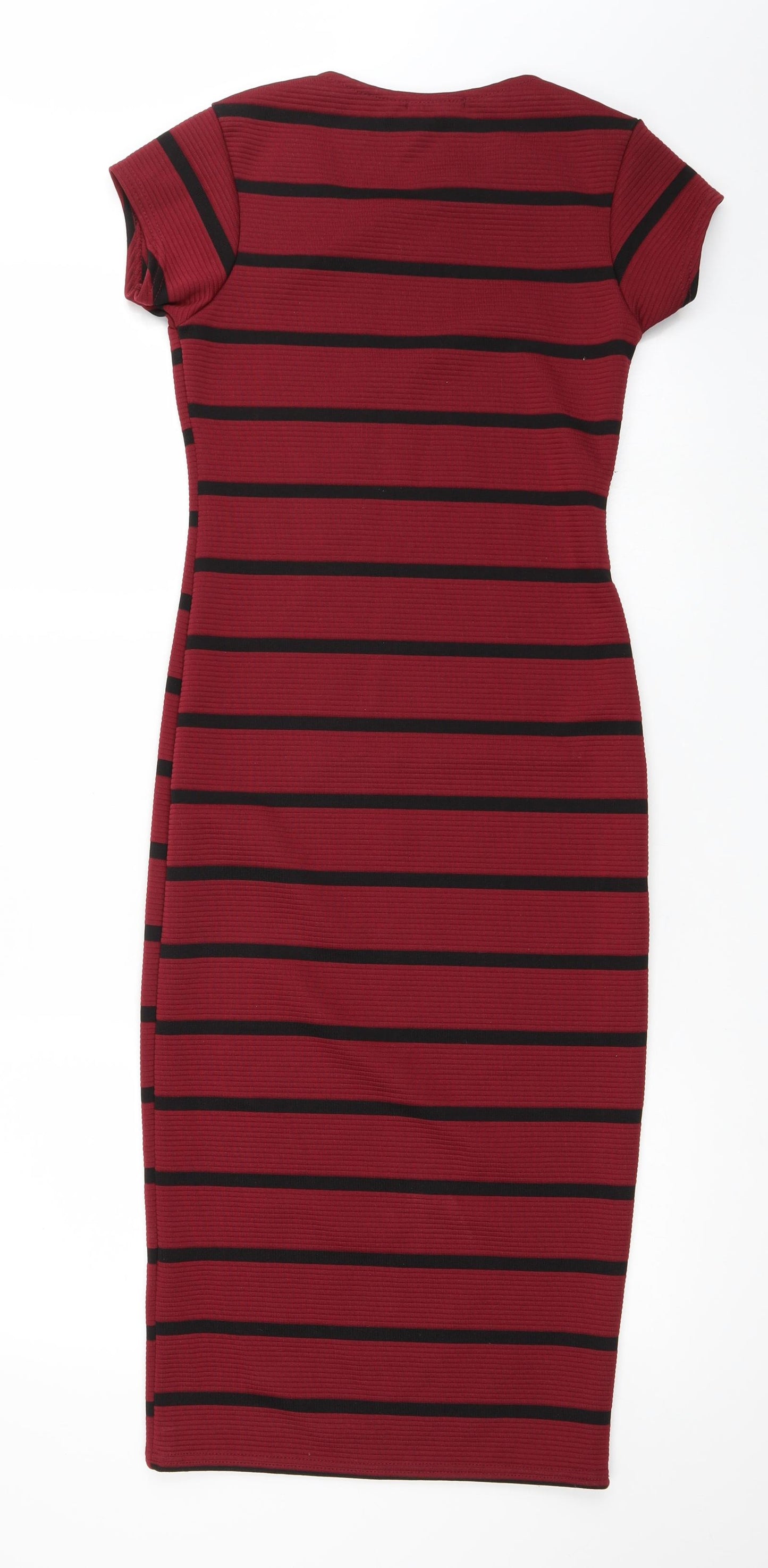 Kiah Womens Red Striped  Bodycon  Size 10