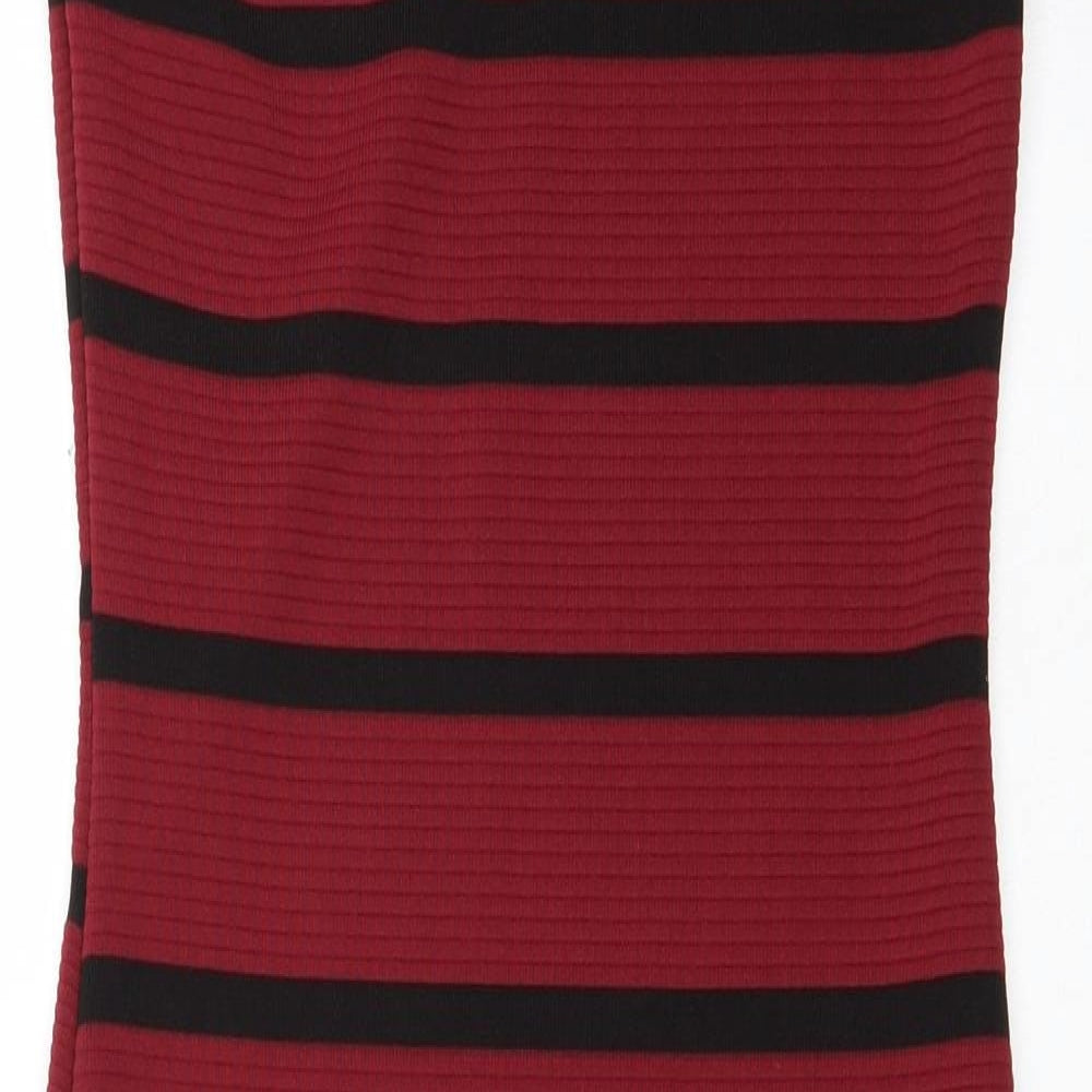 Kiah Womens Red Striped  Bodycon  Size 10