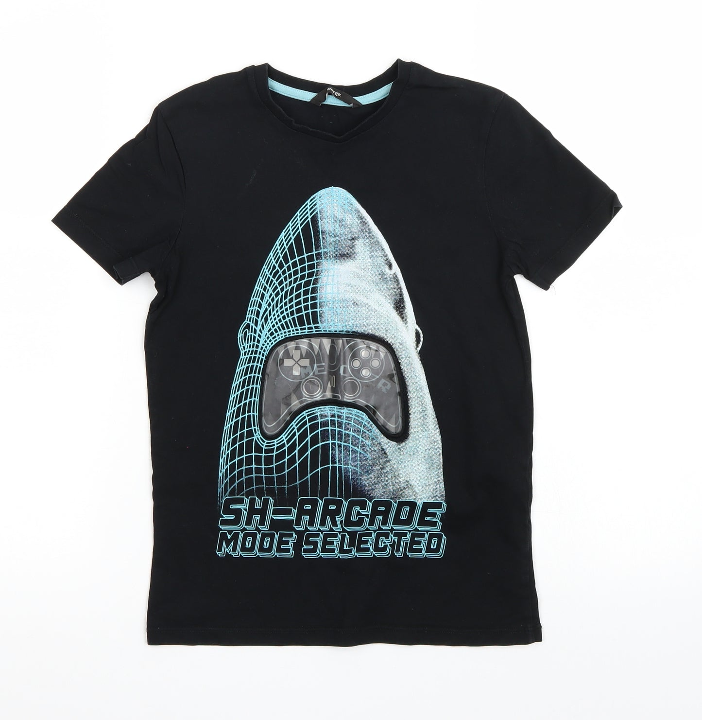 George Boys Black   Basic T-Shirt Size 8-9 Years
