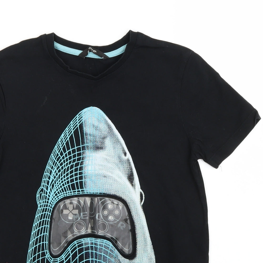 George Boys Black   Basic T-Shirt Size 8-9 Years