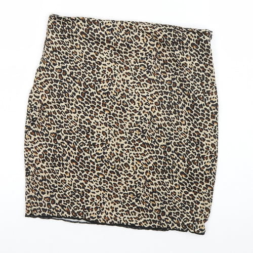 SheIn Womens Brown Animal Print  Mini Skirt Size S
