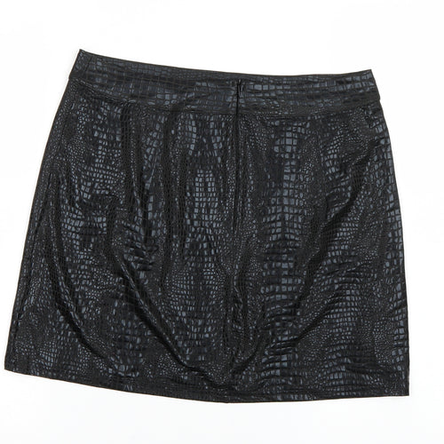 SheIn Womens Black Animal Print  Mini Skirt Size L