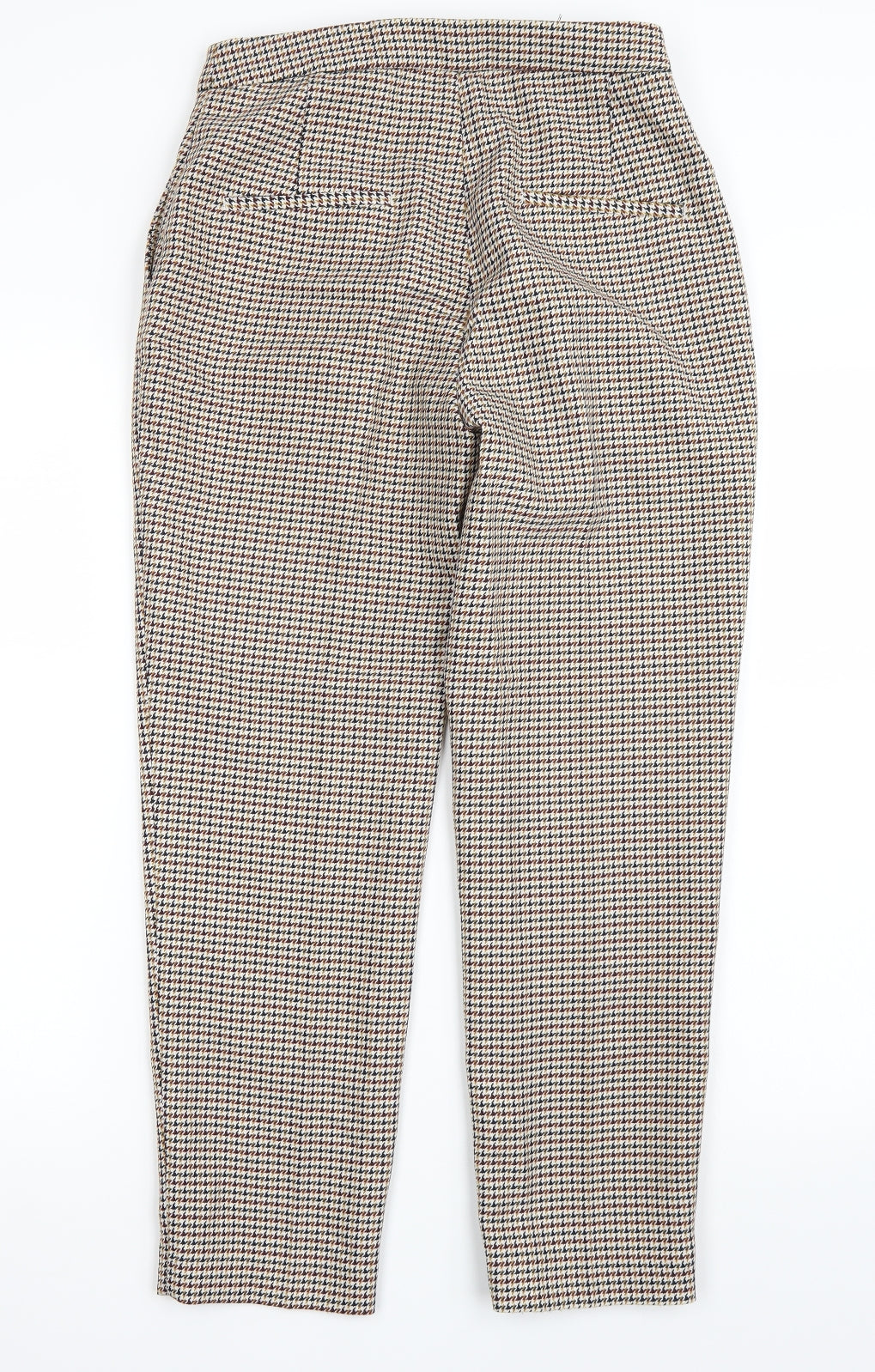 H&M Womens Beige Check  Trousers  Size 10 L26 in