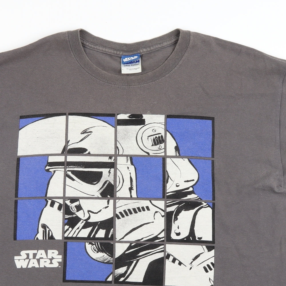Star Wars Mens Grey    T-Shirt Size L  - Star Wars
