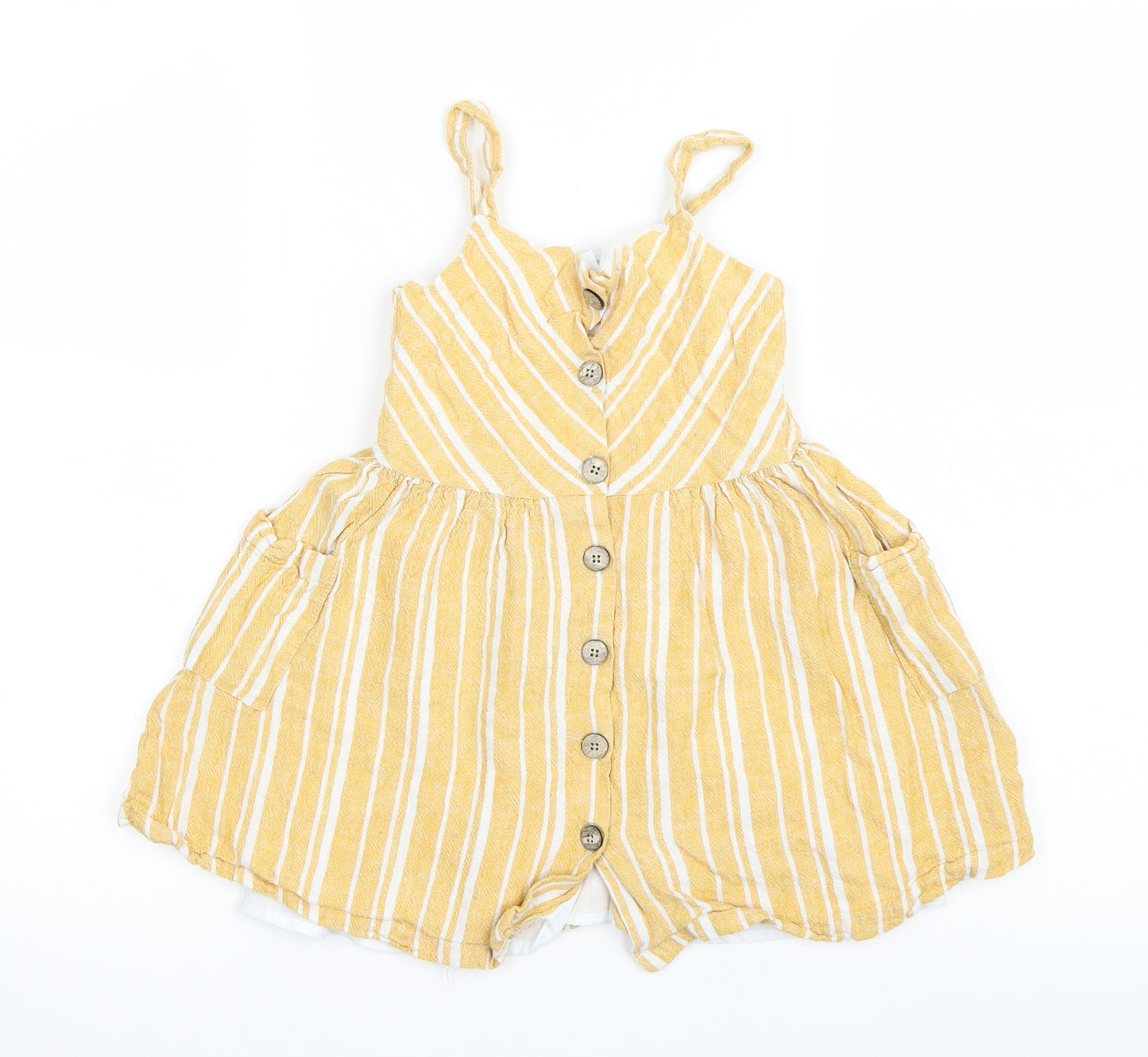 NEXT Girls Yellow Striped  Mini  Size 2-3 Years