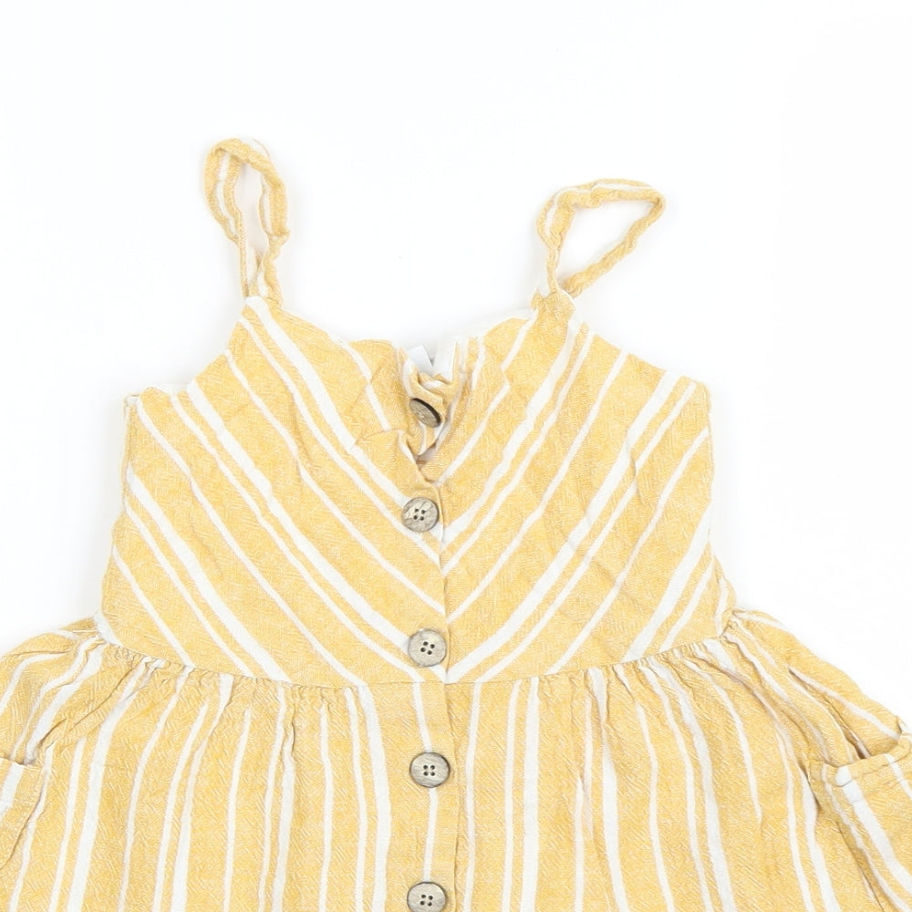 NEXT Girls Yellow Striped  Mini  Size 2-3 Years