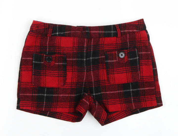 NEXT Girls Red Check Hot Pants Shorts Size 10 Years