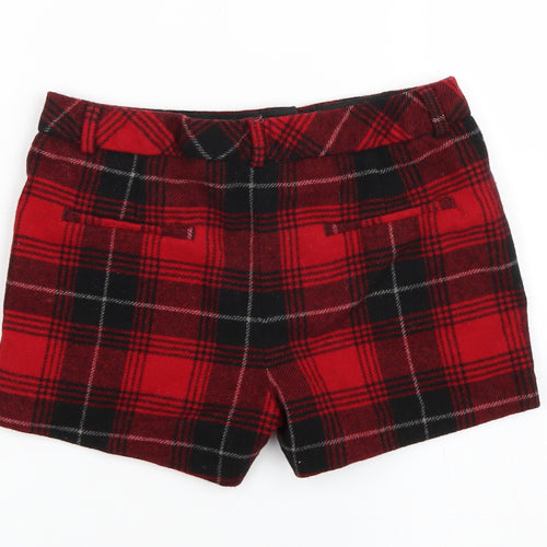 NEXT Girls Red Check  Hot Pants Shorts Size 10 Years