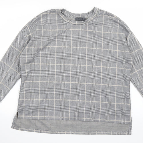 Primark Womens Grey Check  Pullover Sweatshirt Size M