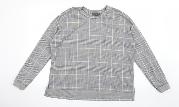 Primark Womens Grey Check  Pullover Sweatshirt Size M