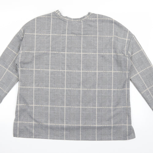Primark Womens Grey Check  Pullover Sweatshirt Size M